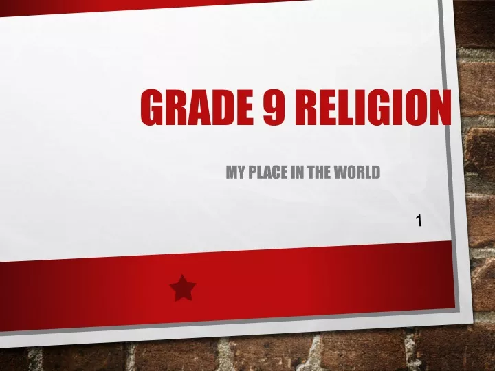 grade 9 religion