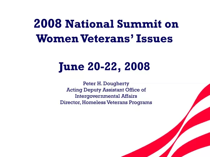 2008 national summit on women veterans issues