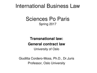 International Business Law Sciences Po Paris Spring 2017