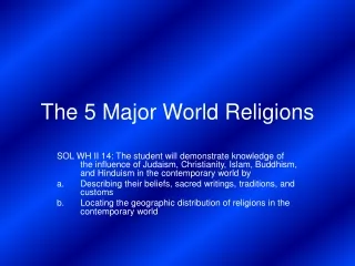 The 5 Major World Religions