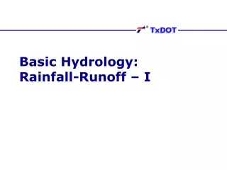 Basic Hydrology:  Rainfall-Runoff – I
