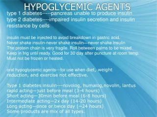 HYPOGLYCEMIC AGENTS