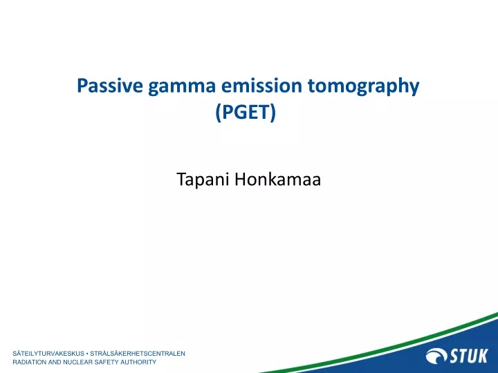 p assive gamma emission tomography pget