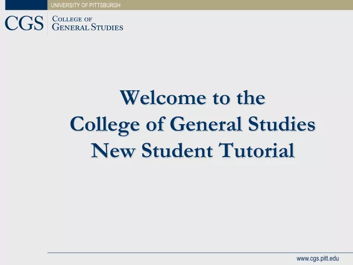 welcome to the college of general studies new student tutorial