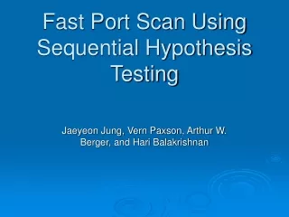 Fast Port Scan Using Sequential Hypothesis Testing