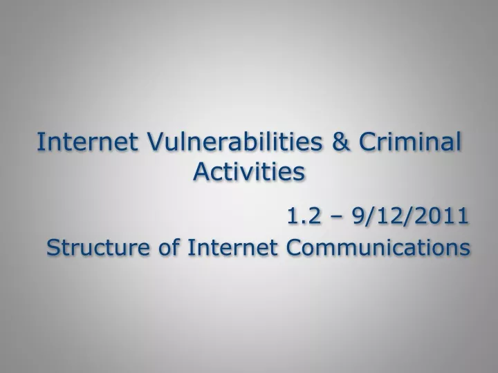 internet vulnerabilities criminal activities