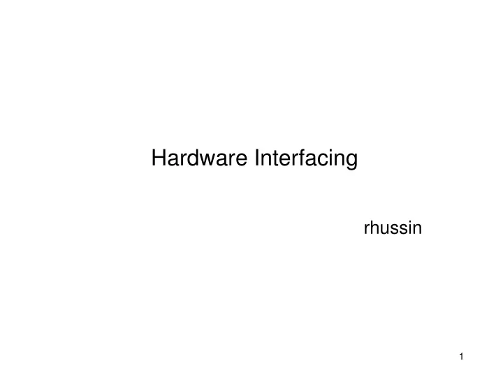 hardware interfacing