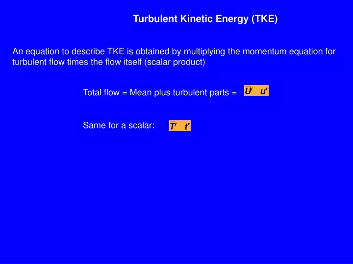 turbulent kinetic energy tke