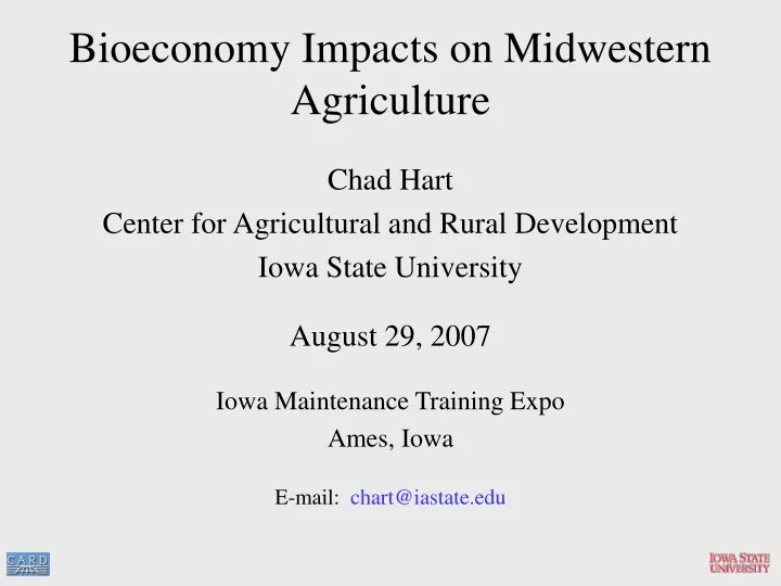 bioeconomy impacts on midwestern agriculture