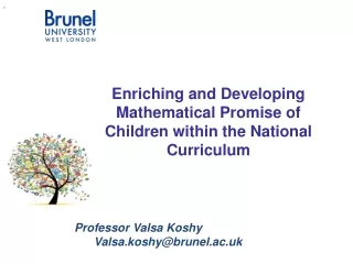 Professor Valsa Koshy        Valsa.koshy@brunel.ac.uk