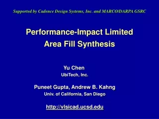 Performance-Impact Limited  Area Fill Synthesis