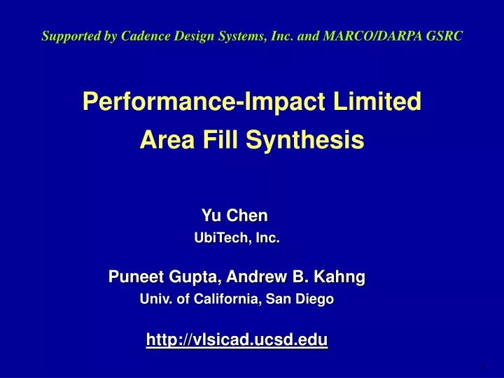 performance impact limited area fill synthesis