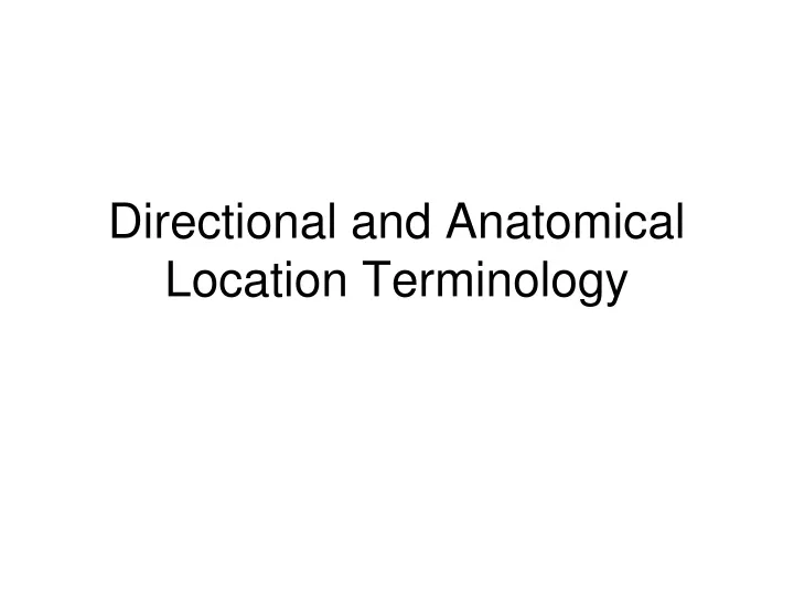 directional and anatomical location terminology