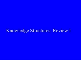 Knowledge Structures: Review I