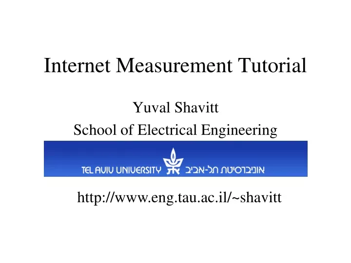 internet measurement tutorial
