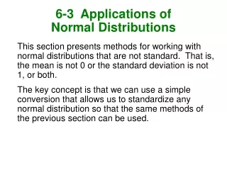 6-3  Applications of Normal Distributions