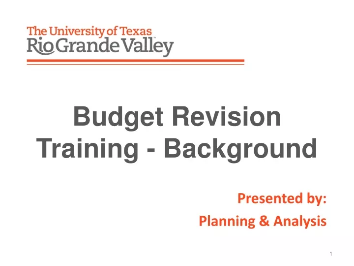 budget revision training background