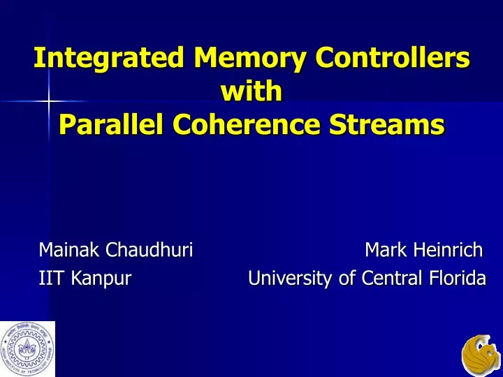 integrated memory controllers with parallel coherence streams