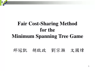 Fair Cost-Sharing Method  for the  Minimum Spanning Tree Game