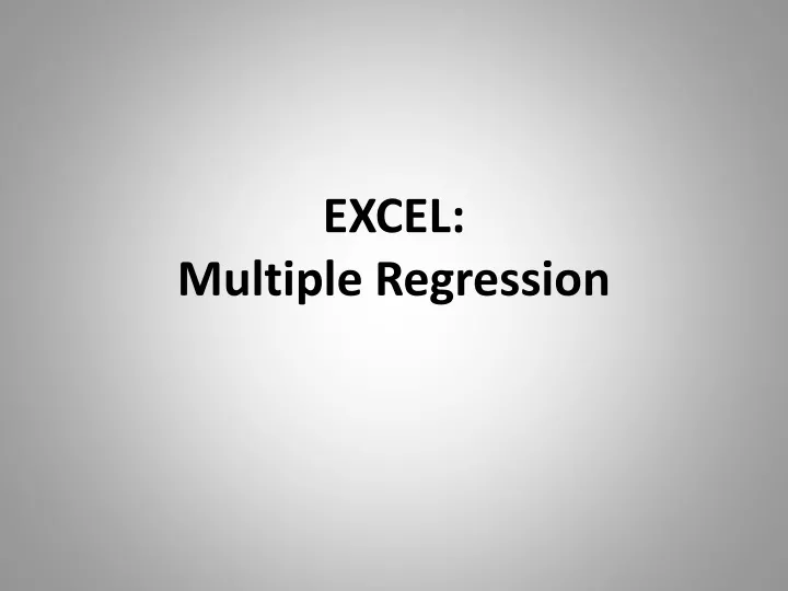 excel multiple regression