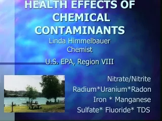 HEALTH EFFECTS OF   CHEMICAL CONTAMINANTS Linda Himmelbauer Chemist U.S. EPA, Region VIII