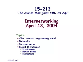 Internetworking April 13, 2004
