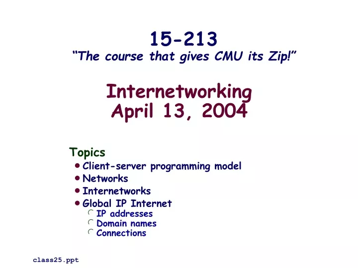 internetworking april 13 2004