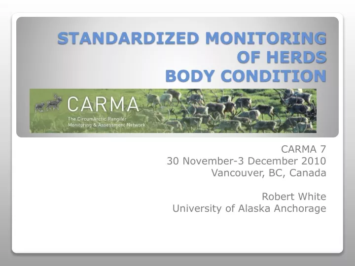 standardized monitoring of herds body condition
