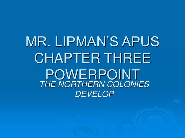 mr lipman s apus chapter three powerpoint