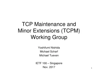 TCP Maintenance and Minor Extensions (TCPM) Working Group