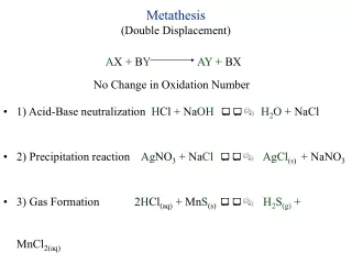 Metathesis (Double Displacement)