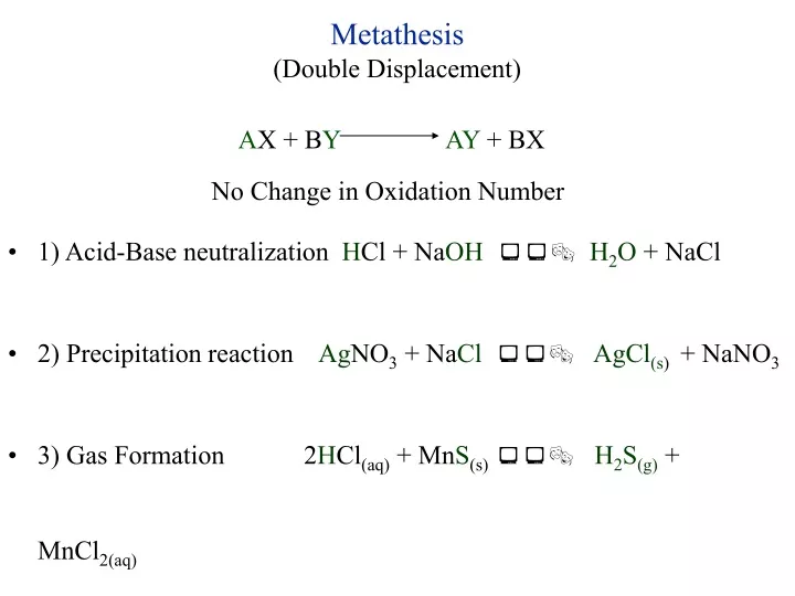 metathesis double displacement