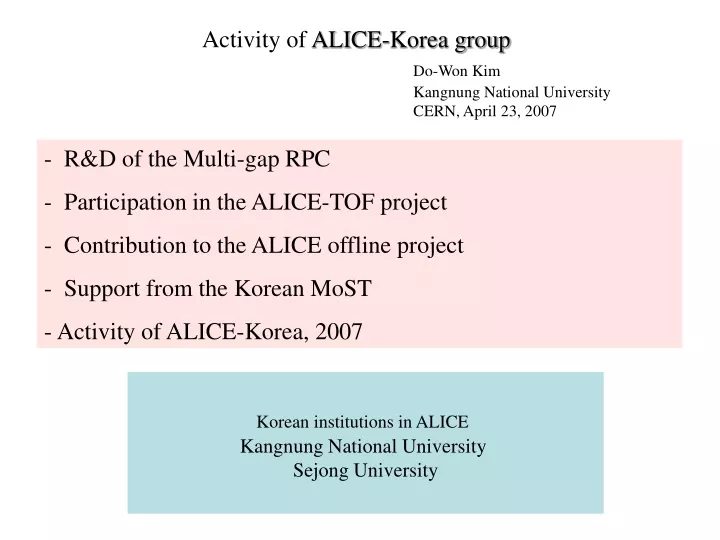 activity of alice korea group do won kim kangnung