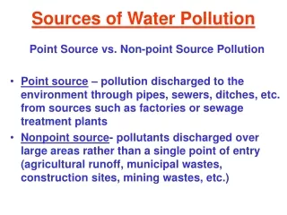 Sources of Water Pollution