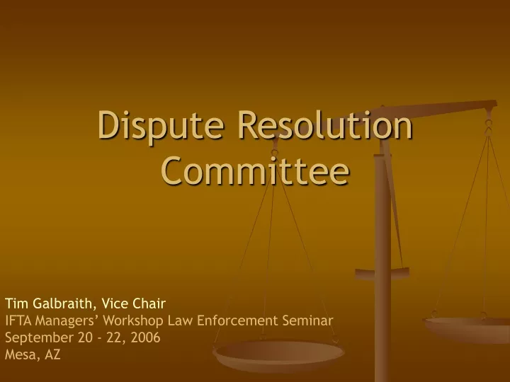 dispute resolution committee