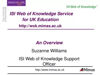 ISI Web of Knowledge Service  for UK Education