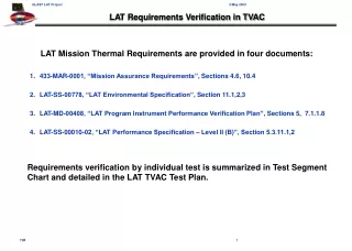 LAT Requirements Verification in TVAC