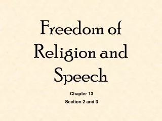 Freedom of Religion and Speech