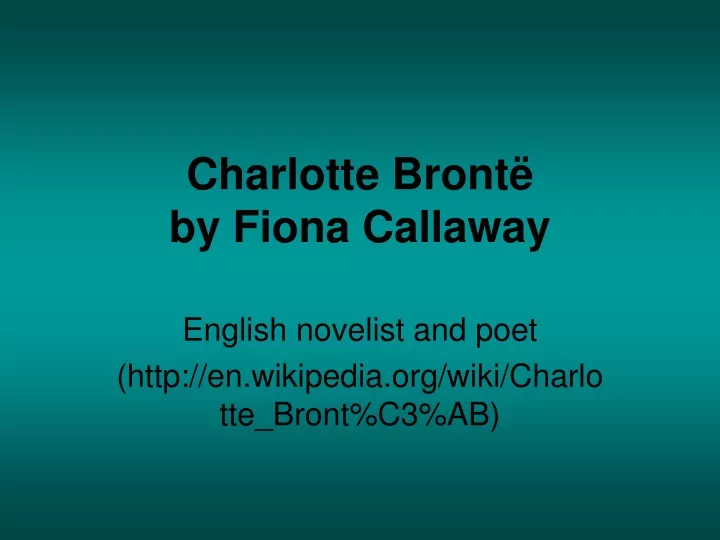 charlotte bront by fiona callaway
