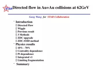Directed flow in Au+Au collisions at 62GeV