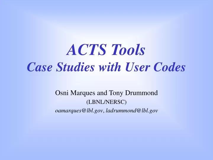 acts tools case studies with user codes
