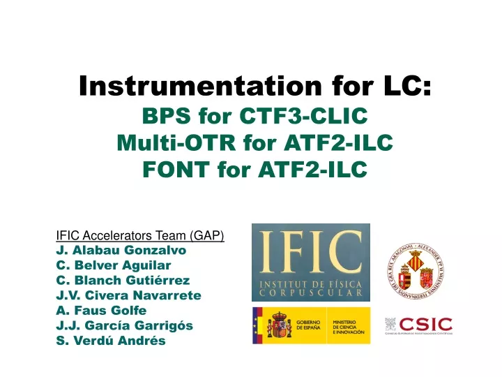 instrumentation for lc bps for ctf3 clic multi