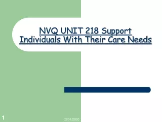 NVQ UNIT 218 Support  Individuals With Their Care Needs