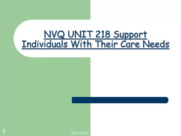 nvq unit 218 support individuals with their care needs