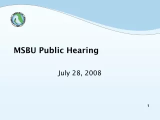 MSBU Public Hearing