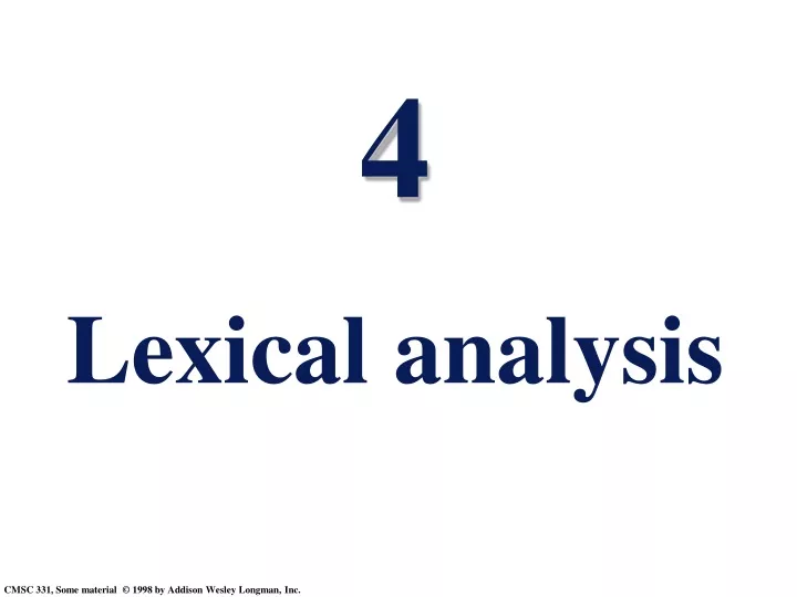 4 lexical analysis