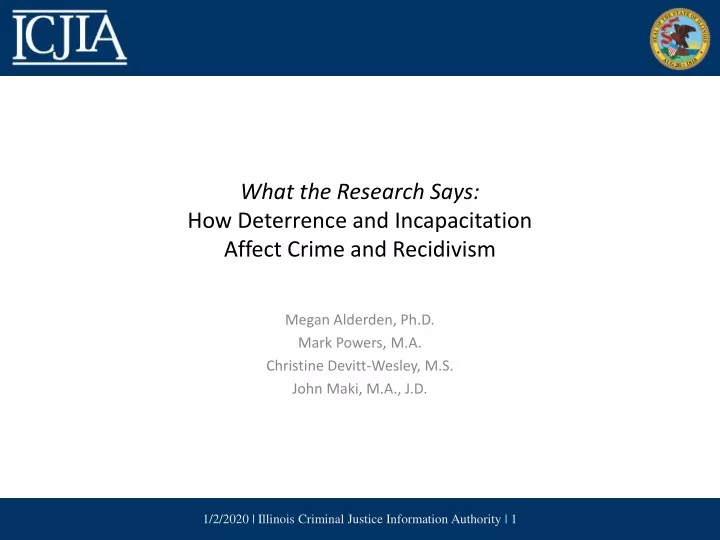 what the research says how deterrence and incapacitation affect crime and recidivism