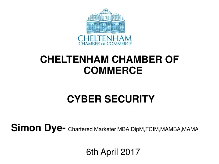cheltenham chamber of commerce cyber security