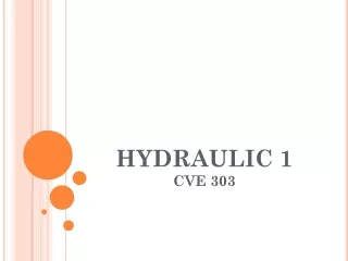HYDRAULIC 1 CVE 303