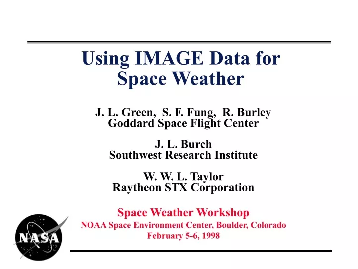 using image data for space weather